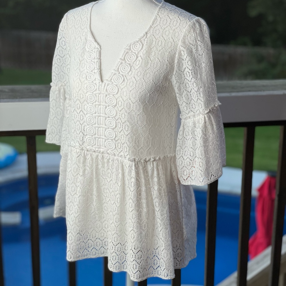 Lilly Pulitzer Inez Top Eyelet Lace White NWT